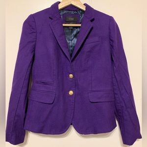 J.CREW Purple Wool Classic Schoolboy Blazer Size 2